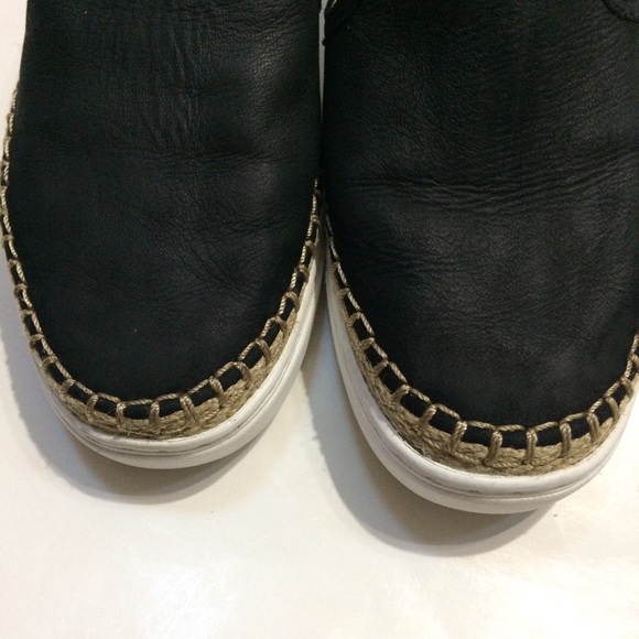 UGG Caleel Black Leather Espadrille Sneakers - Picture 10 of 15